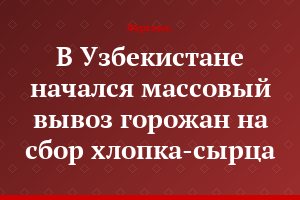 В Узбекистане начался массовый вывоз горожан на сбор хлопка-сырца