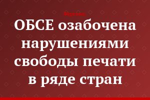 ОБСЕ озабочена нарушениями свободы печати в ряде стран