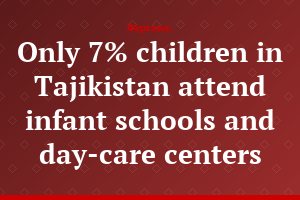 Only 7% children in Tajikistan attend infant schools and day-care centers