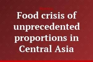 Food crisis of unprecedented proportions in Central Asia