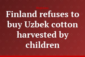 Finland refuses to buy Uzbek cotton harvested by children