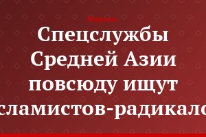 Спецслужбы Средней Азии повсюду ищут исламистов-радикалов