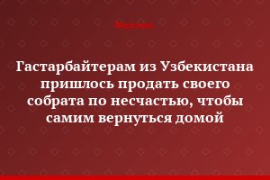 Гастарбайтерам из Узбекистана пришлось продать своего собрата по несчастью, чтобы самим вернуться домой