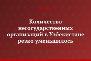 Количество негосударственных организаций в Узбекистане резко уменьшилось