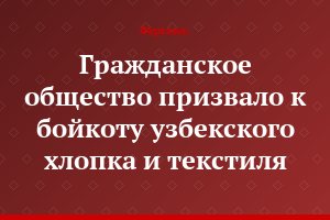 Гражданское общество призвало к бойкоту узбекского хлопка и текстиля
