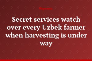 Secret services watch over every Uzbek farmer when harvesting is under way