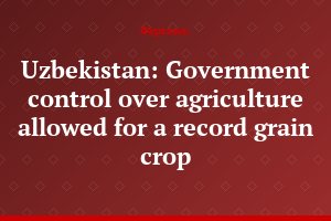 Uzbekistan: Government control over agriculture allowed for a record grain crop