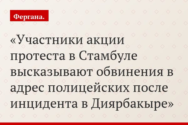 Участники акции протеста в Стамбуле высказывают обвинения в адрес полицейских после инцидента в Диярбакыре