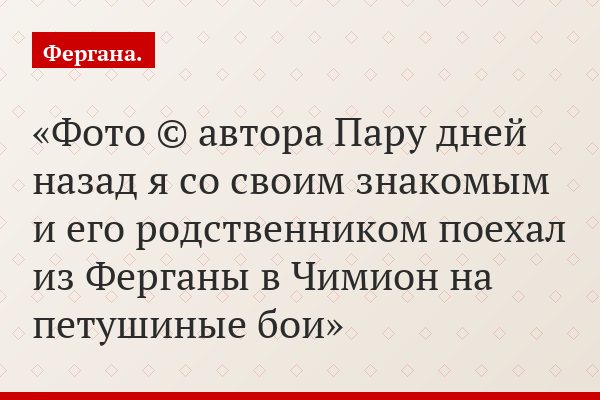 Петушиные бои в Ферганской долине никогда не выходили из моды, но сегодня становятся все более популярными