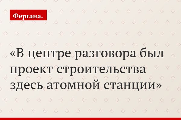 «В центре разговора был проект строительства здесь атомной станции»