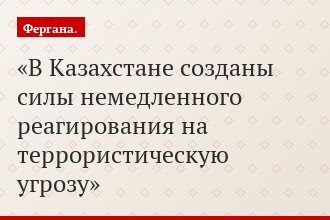 В Казахстане созданы силы немедленного реагирования на террористическую угрозу