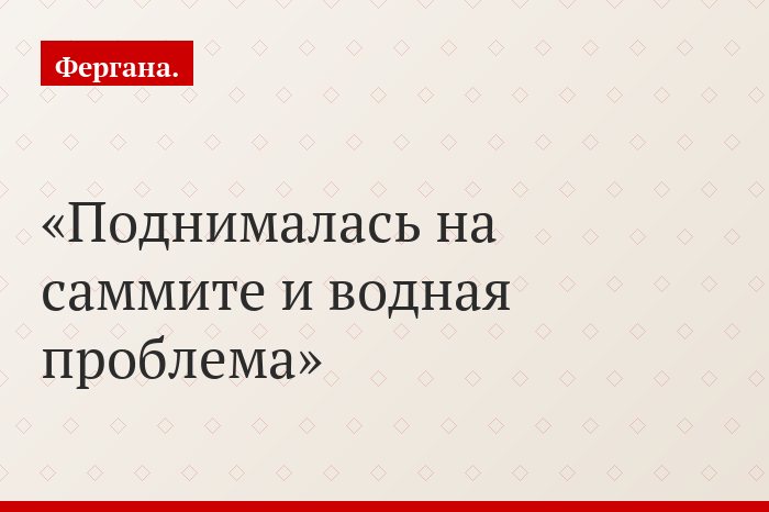 Поднималась на саммите и водная проблема