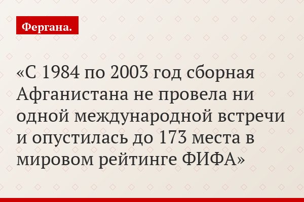 С 1984 по 2003 год сборная Афганистана не провела ни одной международной встречи и опустилась до 173 места в мировом рейтинге ФИФА