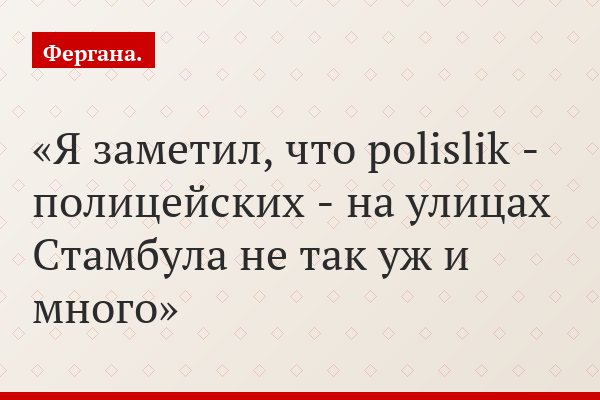 Я заметил, что polislik - полицейских - на улицах Стамбула не так уж и много