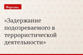 Задержание подозреваемого в террористической деятельности