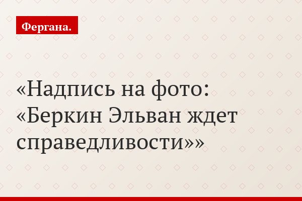 Надпись на фото: «Беркин Эльван ждет справедливости»