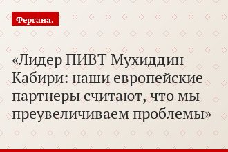 Лидер ПИВТ Мухиддин Кабири: наши европейские партнеры считают, что мы преувеличиваем проблемы