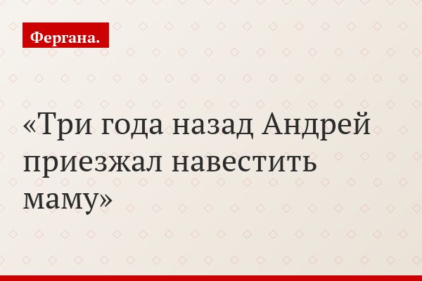 Три года назад Андрей приезжал навестить маму