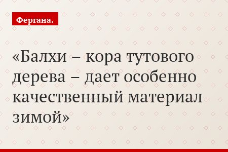 Балхи – кора тутового дерева – дает особенно качественный материал зимой