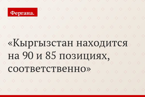 Кыргызстан находится на 90 и 85 позициях, соответственно