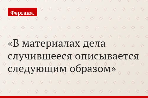В материалах дела случившееся описывается следующим образом