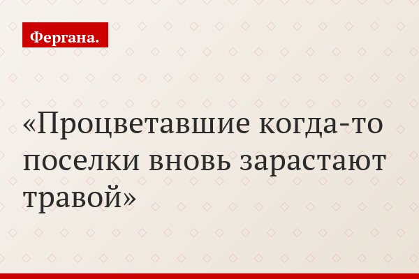 Процветавшие когда-то поселки вновь зарастают травой