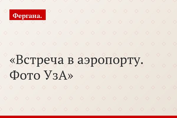 Встреча в аэропорту. Фото УзА