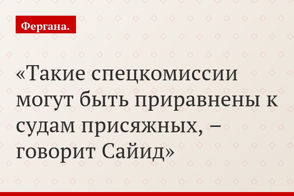 «Такие спецкомиссии могут быть приравнены к судам присяжных, – говорит Сайид»