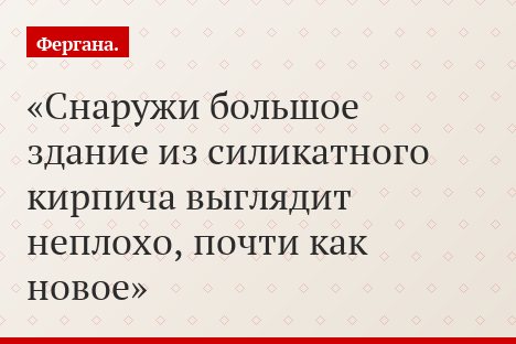 Снаружи большое здание из силикатного кирпича выглядит неплохо, почти как новое