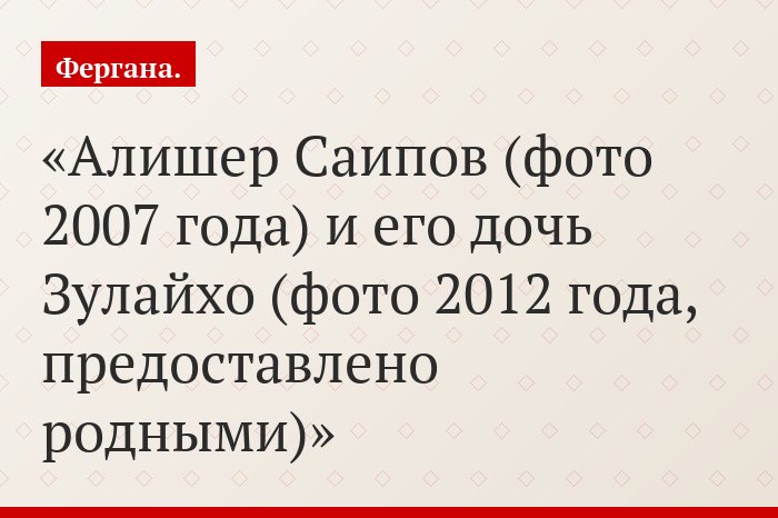 Алишер Саипов (фото 2007 года) и его дочь Зулайхо (фото 2012 года, предоставлено родными)