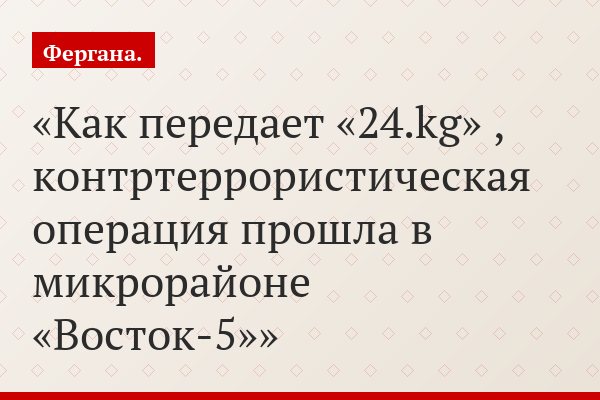 Как передает «24.kg» , контртеррористическая операция прошла в микрорайоне «Восток-5»
