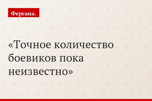 Точное количество боевиков пока неизвестно