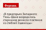 В предгорьях Западного Тянь-Шаня возродилось старинное ремесло плетения из стеблей пшеницы