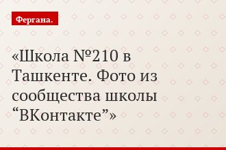 Школа №210 в Ташкенте. Фото из сообщества школы “ВКонтакте”