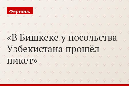 В Бишкеке у посольства Узбекистана прошёл пикет