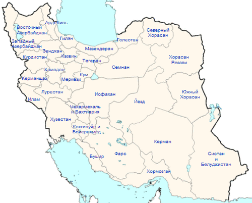 Карта Ирана