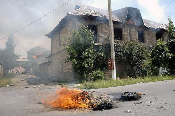 Burned houses in Osh