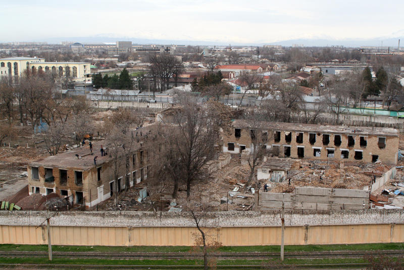 Колония во время сноса
