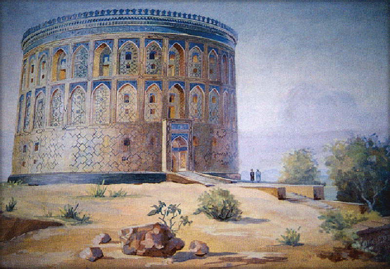 Примерно так выглядела обсерватория при жизни Улугбека (историческая реконструкция)