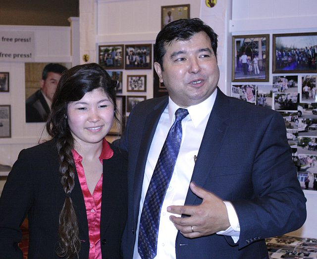 Bakhodir Choiryev and his daughter