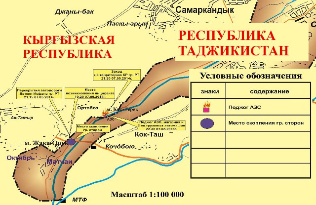 Схема инцидента на границе